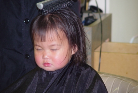 Kasen's first haircut